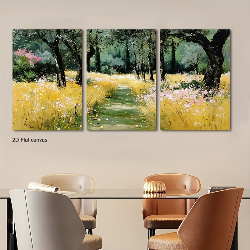 Canvas Wrap Ready - Bezramowe płótno 3-częściowe z motywem nasłonecznionych